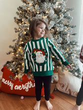 Load image into Gallery viewer, Candy Stripe Santa Sweater - Green
