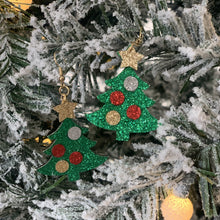 Load image into Gallery viewer, Sparkly Christmas Tree Earrings
